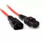 Cabo de alimentação ACT C13 IEC Lock C14 vermelho 1,5 m 10 A 230 V