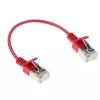 Cabo de patch slimline para centro de dados ACT vermelho 0,15 m LSZH U/FTP CAT6A com proteção de bloqueio e fichas RJ45