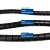 ACT 20 mm espiral para cabos, comprimento 30 metros, gestão de cabos, preto, policloreto de vinilo (PVC)