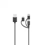 Cabo USB Hama 00200617 USB 2.0 0,75 m USB A USB C/Micro USB A/Lightning preto