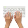 Teclado ergonómico R-Go Tools R-Go Compact Break, teclado compacto com software de pausas, QWERTY (UK), Bluetooth, branco