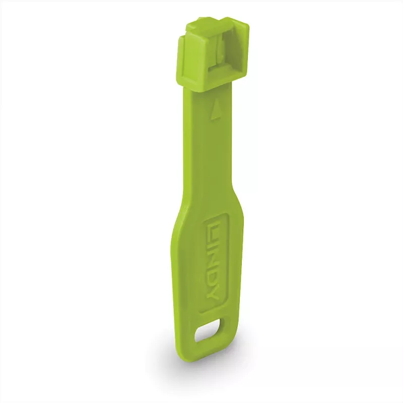 Bloqueador de porta RJ45 Lindy verde, 10x + 1 chave, bloqueador de porta + chave, RJ-45, verde, acrilonitrilo-butadieno-estireno (ABS), 10 unidades, saco de plástico