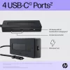 Hub multiporta HP 4K USB-C, USB Type-C, USB Type-C, 10000 Mbit/s, 3840 x 2160, preto, 65 W
