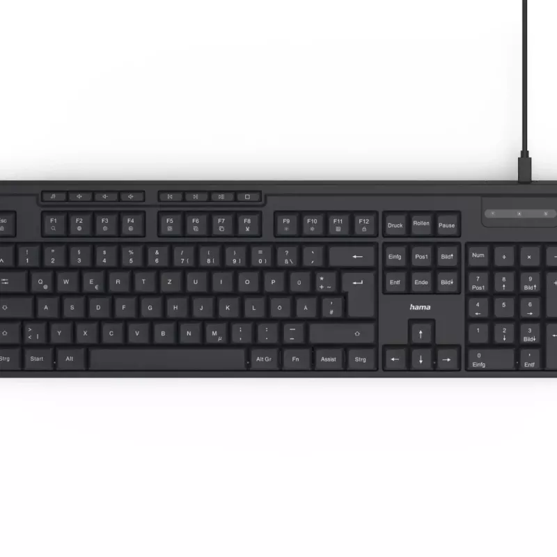 Hama CK-200 teclado Home/Office USB QWERTZ alemão preto
