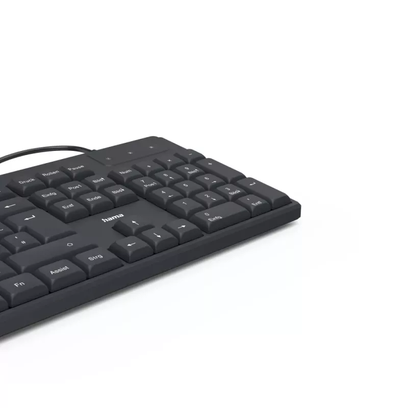 Hama CK-200 teclado Home/Office USB QWERTZ alemão preto