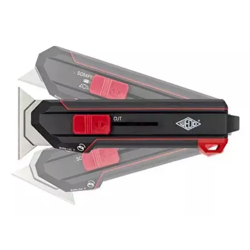 WEDO 78822 Premium x-ato-raspador com função de rotação da lâmina, preto/vermelho