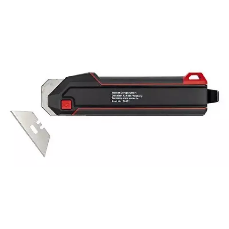 WEDO 78822 Premium x-ato-raspador com função de rotação da lâmina, preto/vermelho