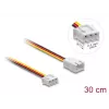 DeLOCK 90867 cabo de extensão para ventoinha JST 3 pinos, macho para fêmea, comprimento do conector 7 mm, 30 cm