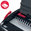 Encadernadora manual de pente GBC CombBind® CB12, encadernadora de pente, manual, 165 folhas, preto, vermelho