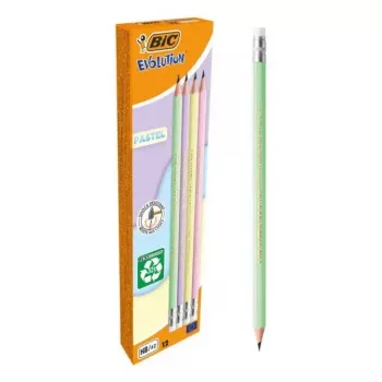 Conjunto de lápis TEKA BIC Evolution HB, lápis de madeira sextavados, pack de 12, cores sortidas