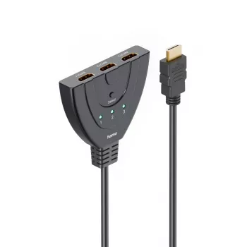 Hama 4K comutador HDMI 3x1, 3x HDMI fêmea para 1x HDMI macho (00205101)