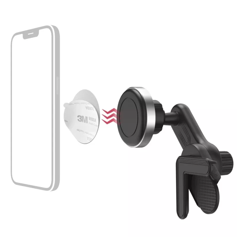 Hama 00201988 Suporte ativo para telemóvel/smartphone Preto, Prateado