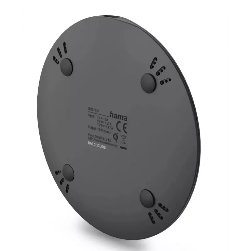 Hama 00201746 Carregador móvel para smartphone Preto AC Carregamento sem fios Função de carregamento rápido Interior