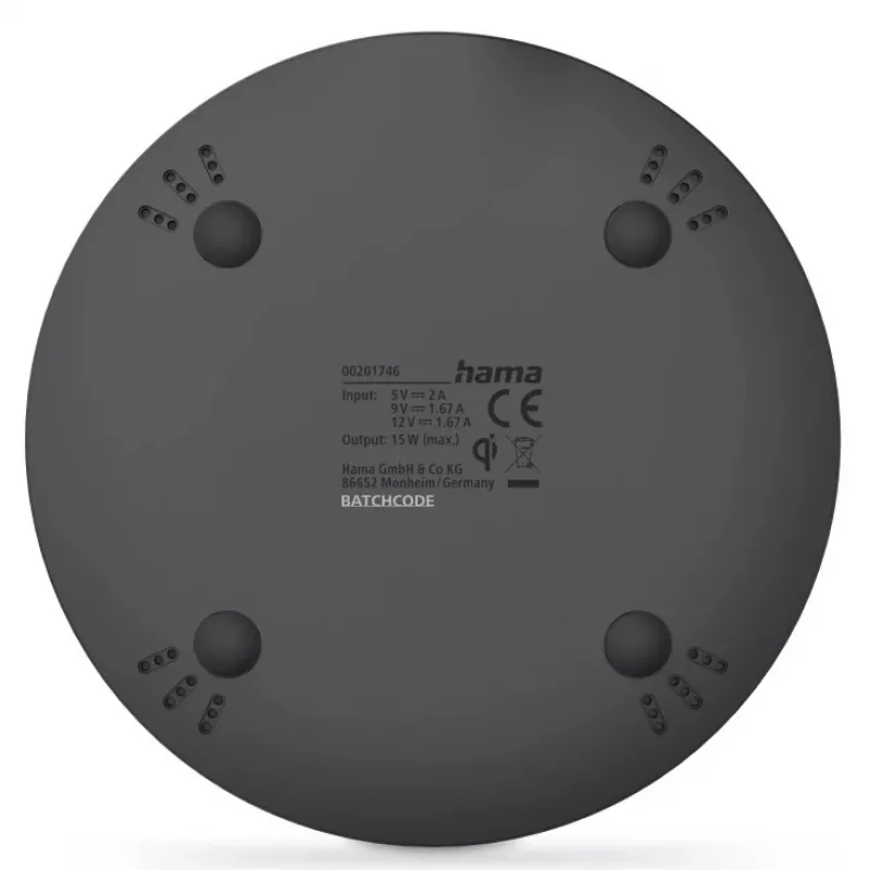 Hama 00201746 Carregador móvel para smartphone Preto AC Carregamento sem fios Função de carregamento rápido Interior