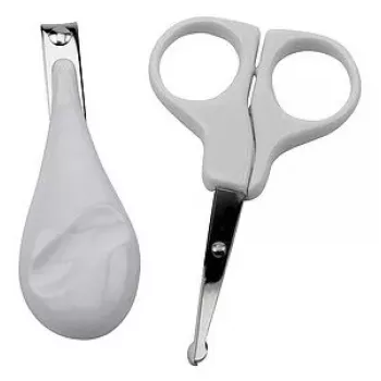 Tesoura/cortador de unhas Olympia BS 869 branco — ferramenta de manicura compacta, embalagem 119×17×209 mm