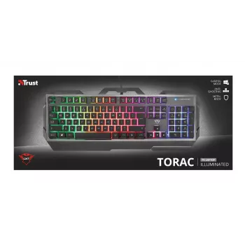 Teclado gaming Trust GXT 856 Torac USB QWERTZ alemão preto RGB LED