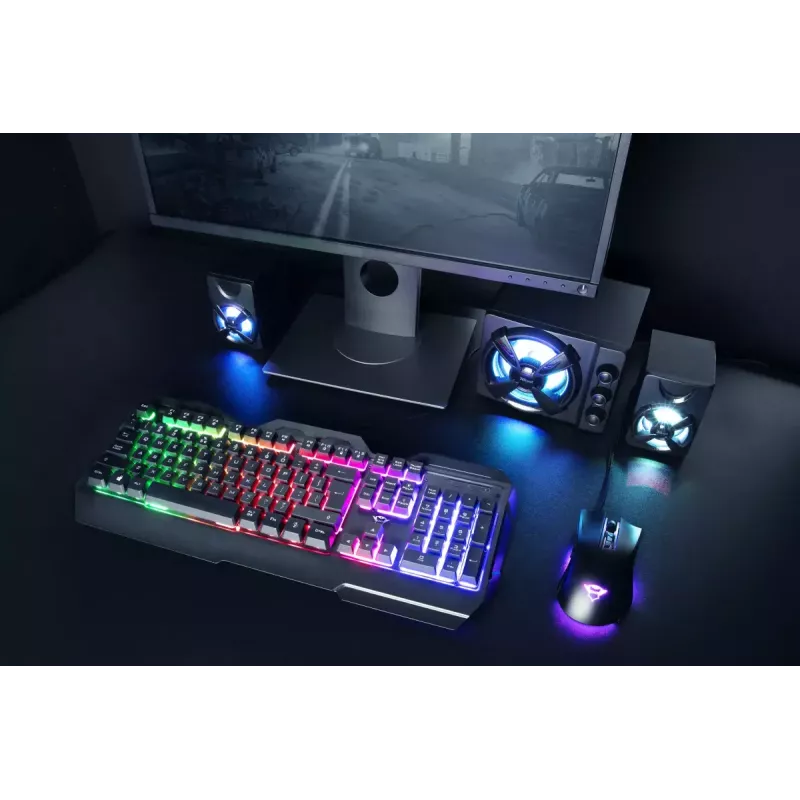 Teclado gaming Trust GXT 856 Torac USB QWERTZ alemão preto RGB LED