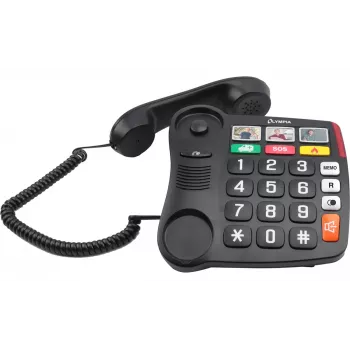 Telefone analógico Olympia 4500 preto branco