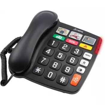 Telefone analógico Olympia 4500 preto branco