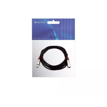 Cabo de áudio XLR 3 pinos Omnitronic 3022050R 5 m preto