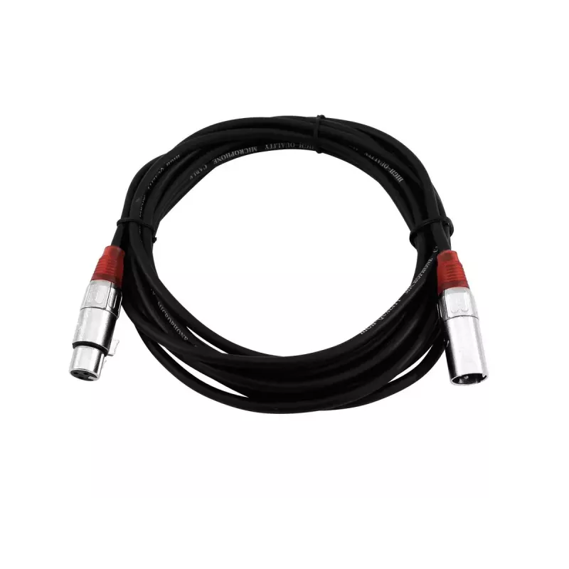Cabo de áudio XLR 3 pinos Omnitronic 3022050R 5 m preto