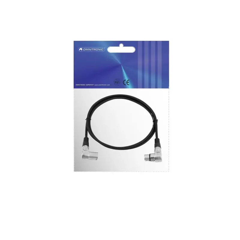 Cabo de áudio Omnitronic 30220630 1,5 m XLR 3 pinos preto