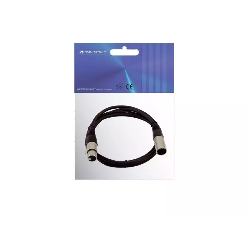 Cabo de áudio XLR 5 pinos Omnitronic 30220765