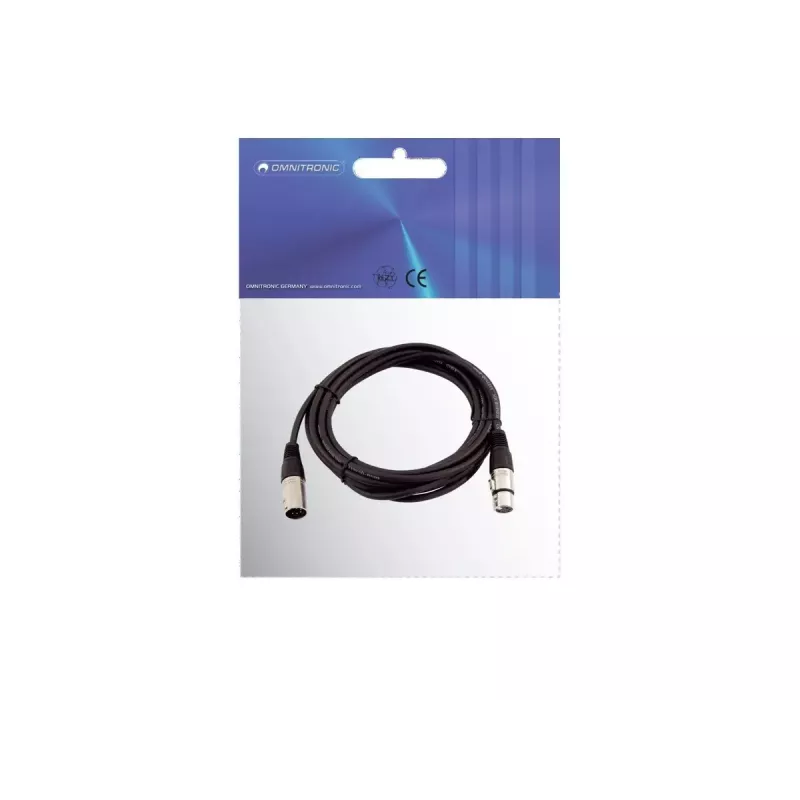 Cabo de áudio XLR 5 pinos Omnitronic 30220769