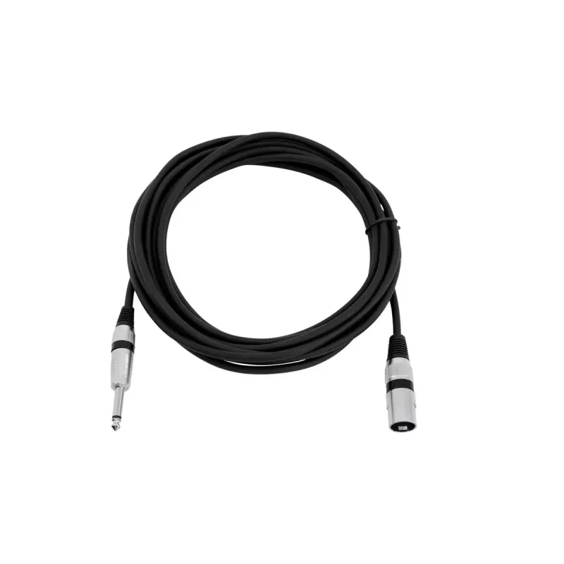 Cabo de áudio XLR 3 pinos 6,35 mm Omnitronic 3022519C 5 m preto