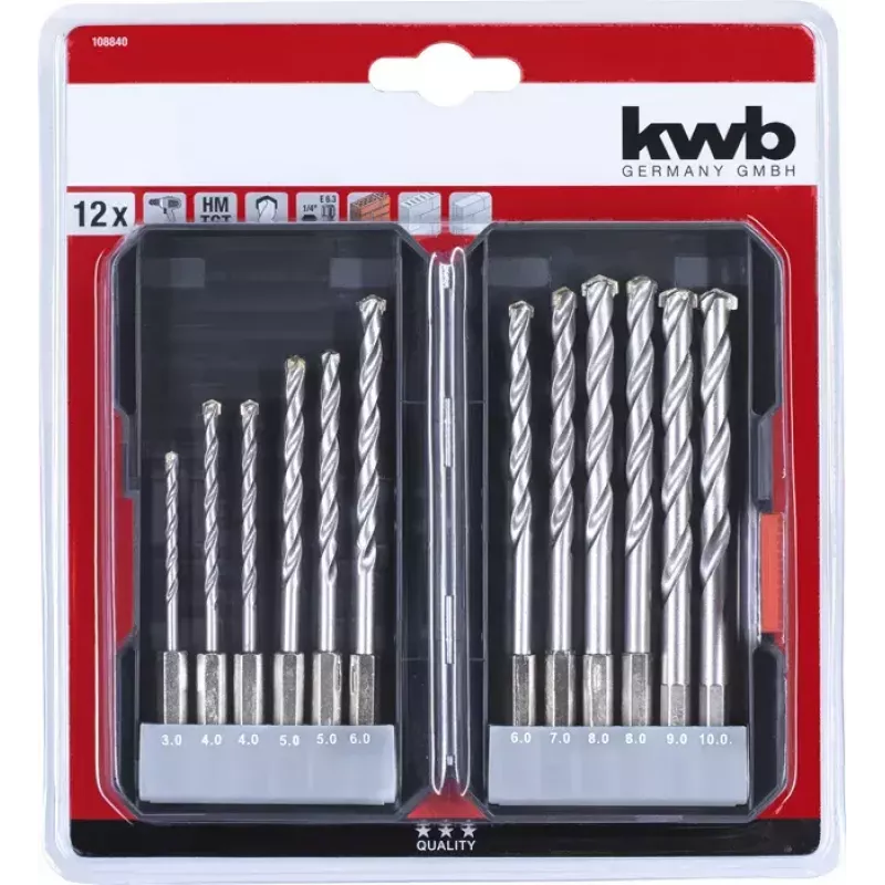 Conjunto de brocas para pedra KWB 108840 12 unid.