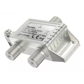 Hama Classic Line comutador de prioridade AB/SAT para 2 recetores de satélite, prateado