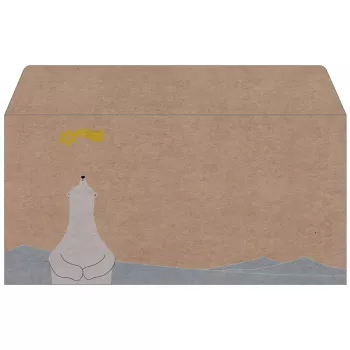 Envelope de Natal Sigel DU260 DIN lang (DL), urso-polar com estrela cadente, papel kraft 100 g/m²