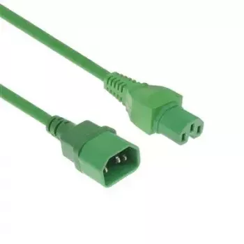 Cabo de alimentação ACT C14 - C15 verde 2 m Cabo H05RN-F 250 V 10 A
