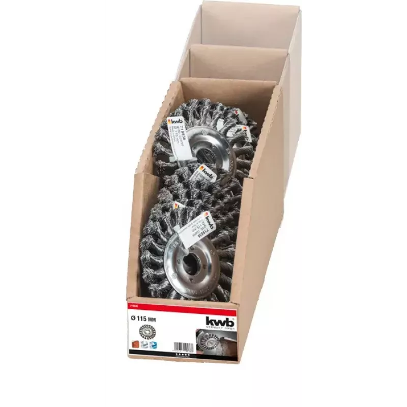 KWB 719536 AGGRESSO-FLEX escova circular de arame, arame entrançado de aço HSS, para rebarbadoras