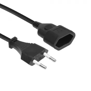 Cabo de alimentação ficha Euro - conector fêmea Euro preto 0,2 m ACT AK5246