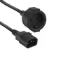 Cabo de alimentação ACT C14 CEE 7/3 preto 0,2 m 250 V 5 A