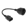 Cabo de alimentação ACT C14 CEE 7/3 preto 0,2 m 250 V 5 A