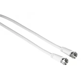 Hama 00205039 Cabo coaxial 5 m ficha F branco
