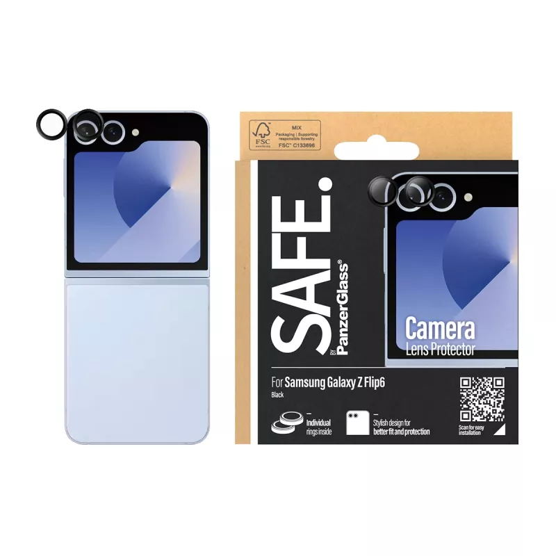 PanzerGlass SAFE. protetor para a lente da câmara, Samsung Galaxy Z Flip5, preto (SAFE95870)