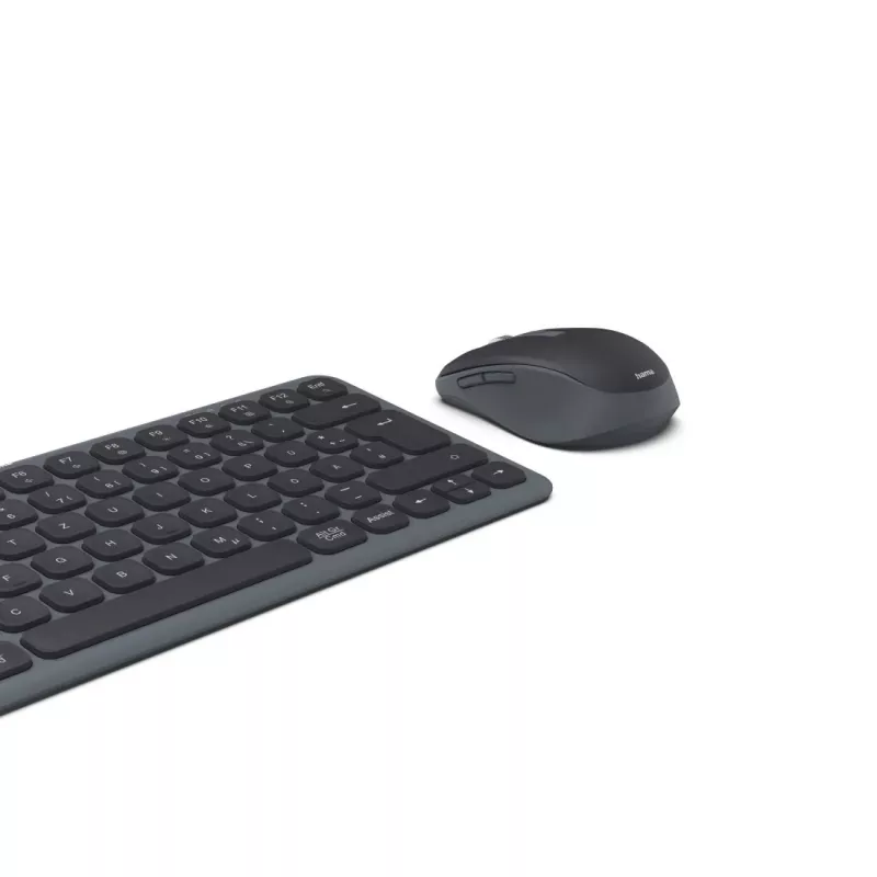 Hama WKM-500 Multi-Device conjunto de teclado e rato sem fios, compacto, QWERTZ alemão, preto