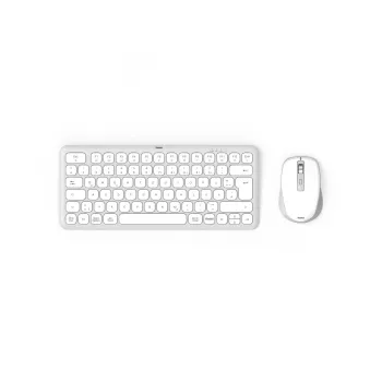 Hama WKM-500 Teclado e rato com Home USB + RF Wireless + Bluetooth QWERTZ Alemão cinzento, branco