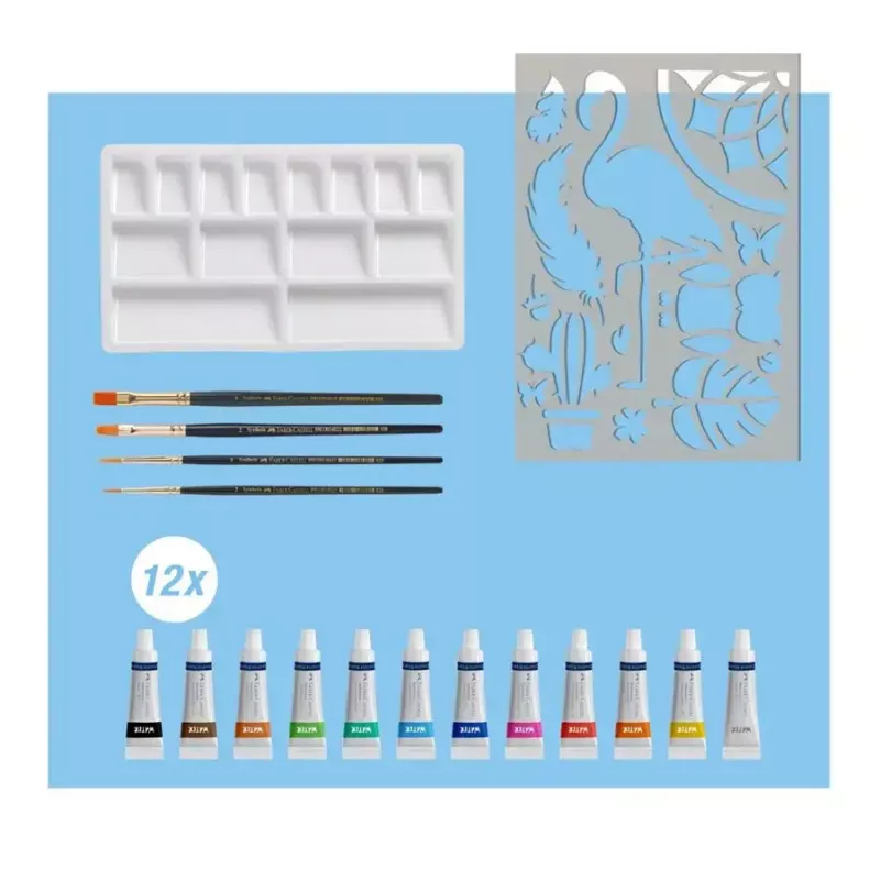 Conjunto de pintura aguarela Faber-Castell Creative Studio 18 peças multicolor