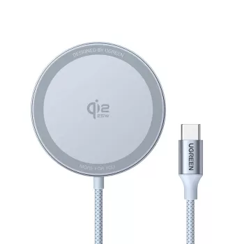 UGREEN MagFlow W753 Qi2 base de carregamento sem fios magnética, 25 W, prateado