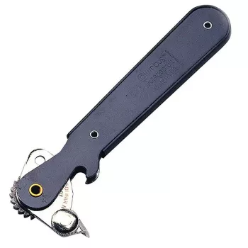 Abre-latas mecânico Westmark Columbus preto aço escovado largura 28 mm profundidade 162 mm altura 28 mm