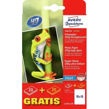 Papel fotográfico Avery C2549-20P brilhante