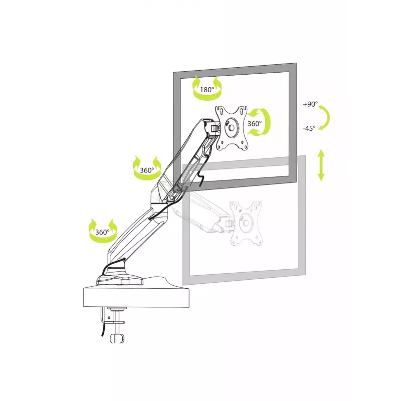 Suporte para monitor Port Designs 901104 81,3 cm preto fixação por aperto VESA 75x75 100x100