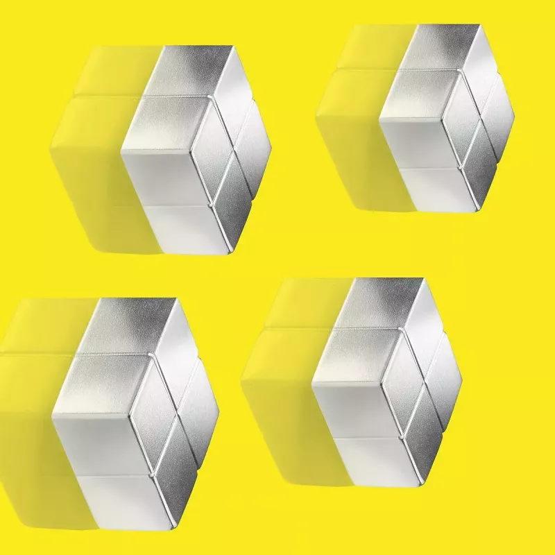 Ímã para trabalhos manuais quadrado Sigel BA705 neodímio prateado 20x20x10mm