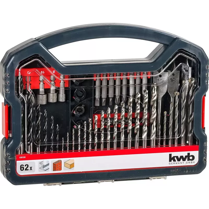 Conjunto de brocas KWB 109106 62 peças para perfurar