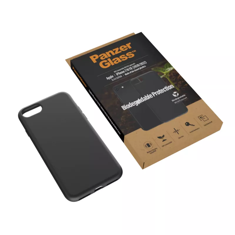 Capa PanzerGlass Biodegradable capa iPhone 6 6s SE 2020 2022 7 8 preto