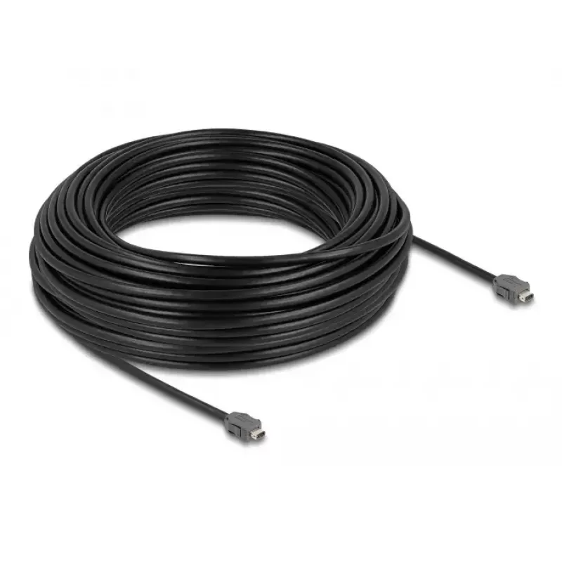 DeLOCK cabo de rede ix Industrial codificação A ficha macho para ficha macho Cat.7 30 m preto